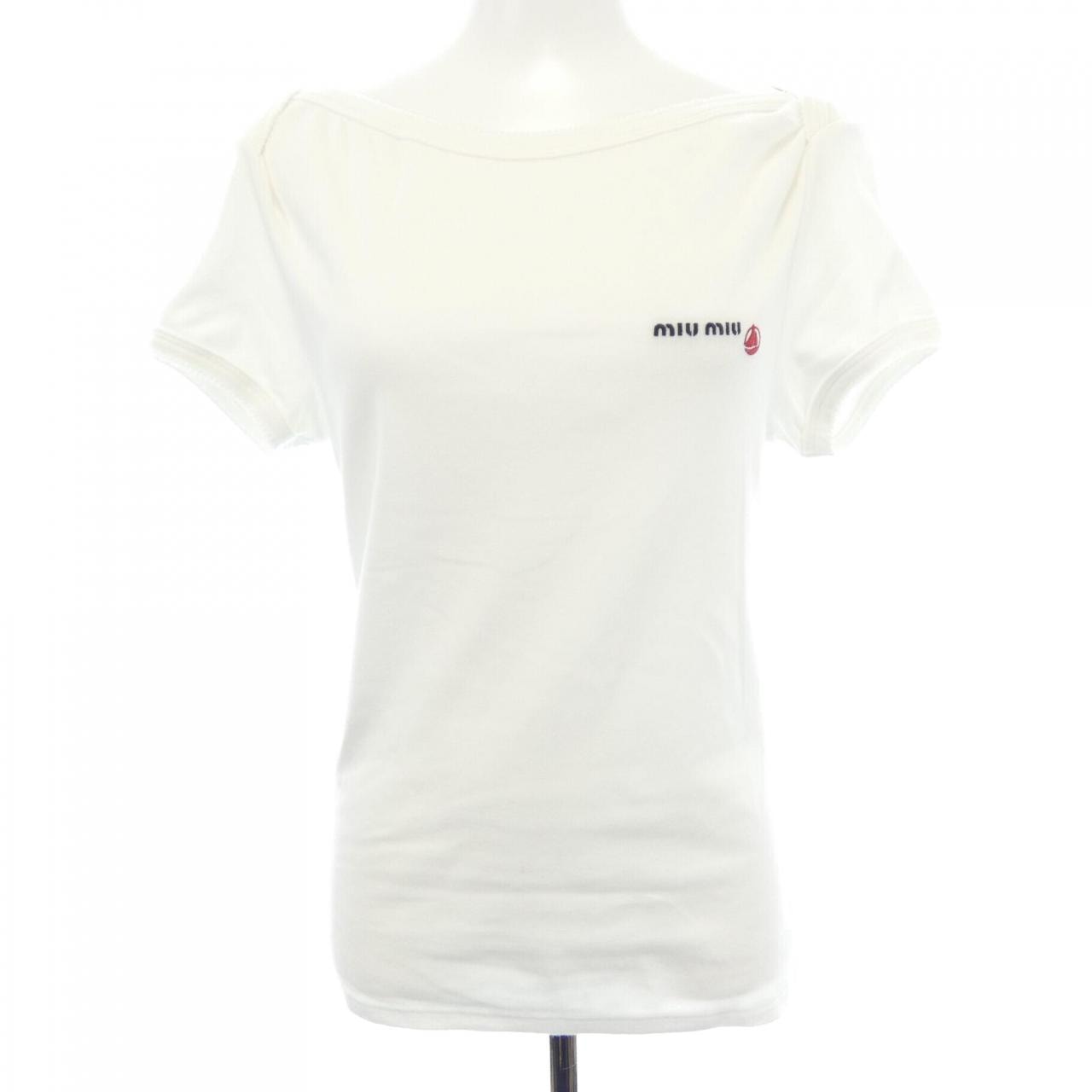 ミュウミュウ MIU MIU PETIT BATEAU ストレッチジャージー スリムTシャツ MJN563 SOOO 16J8 トップス
