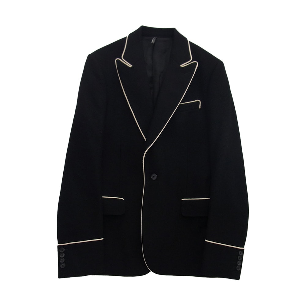 DIOR HOMME ディオールオム ジャケット 06AW 6HH1024205 エディ期 パイピング ブレザー ジャケット ブラック系 50【中古】
