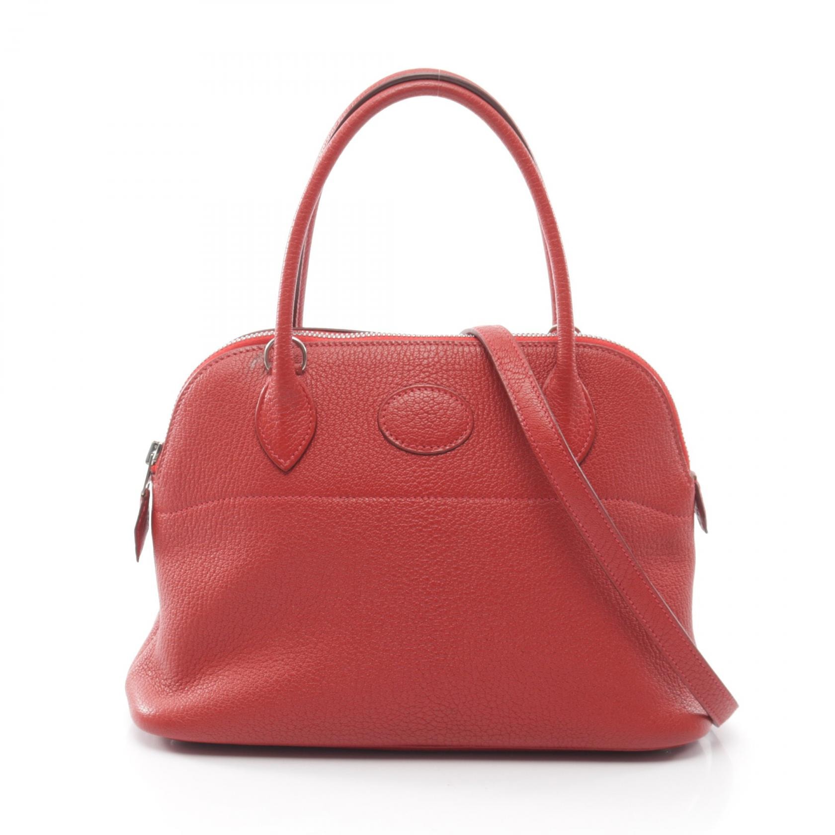 エルメス HERMES ボリード27 ルージュガランス 2WAY ハンドバッグ バッグ レザー シェーブル ルージュガランス □K刻印(2007年製造) レディース レッド系 【中古】