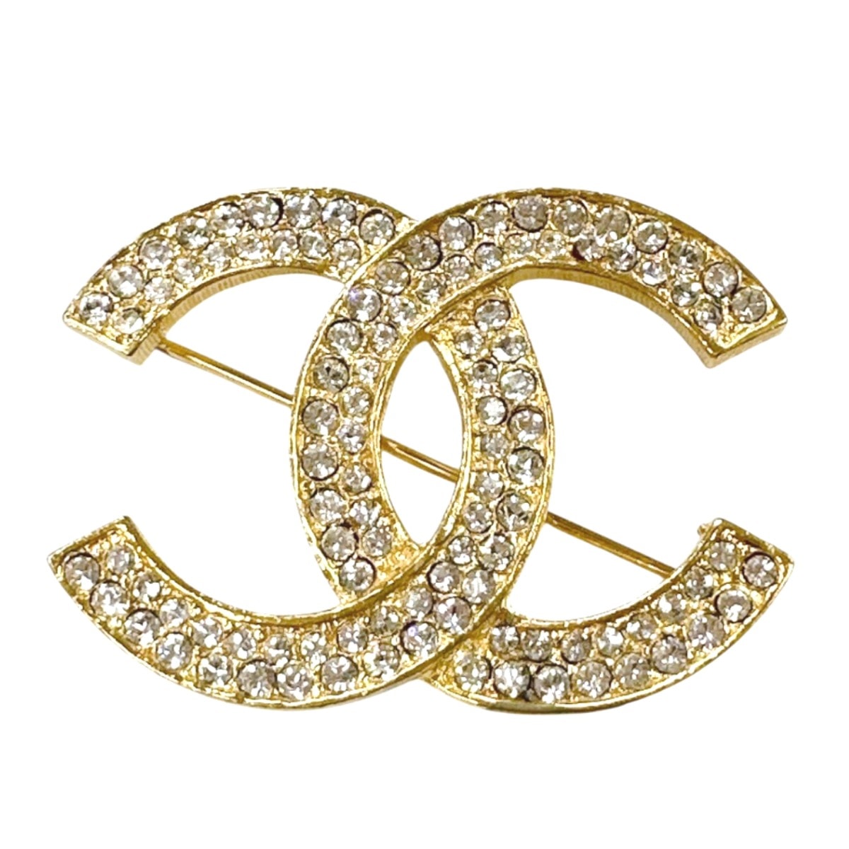C (やや傷や汚れあり)】シャネル CHANEL ラインストーン ココマーク