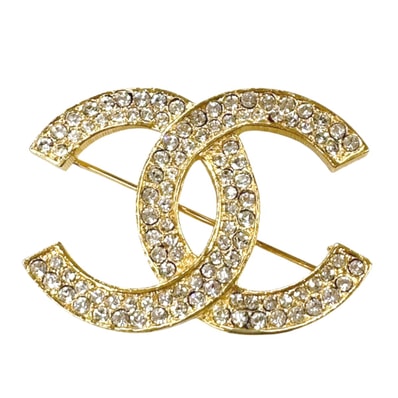 シャネル CHANEL ラインストーン ココマーク ブローチ