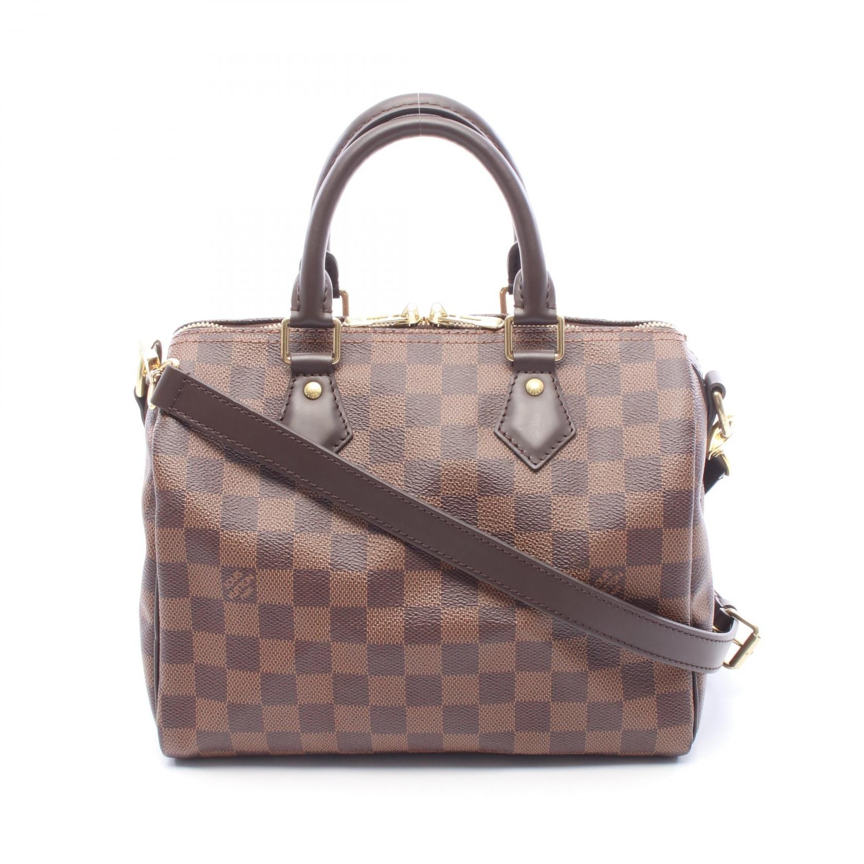 ルイ・ヴィトン LOUIS VUITTON スピーディ バンドリエール 25 ダミエエベヌ 2WAY ハンドバッグ バッグ PVCコーティングキャンバス レザー レディース ブラウン系 N41181 【中古】