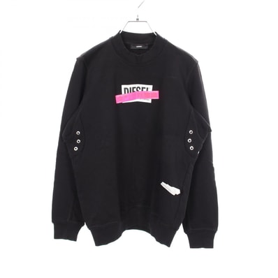 ディーゼル DIESEL ボックスロゴ スウェット 衣料品 トップス コットン メンズ ブラック系 【中古】