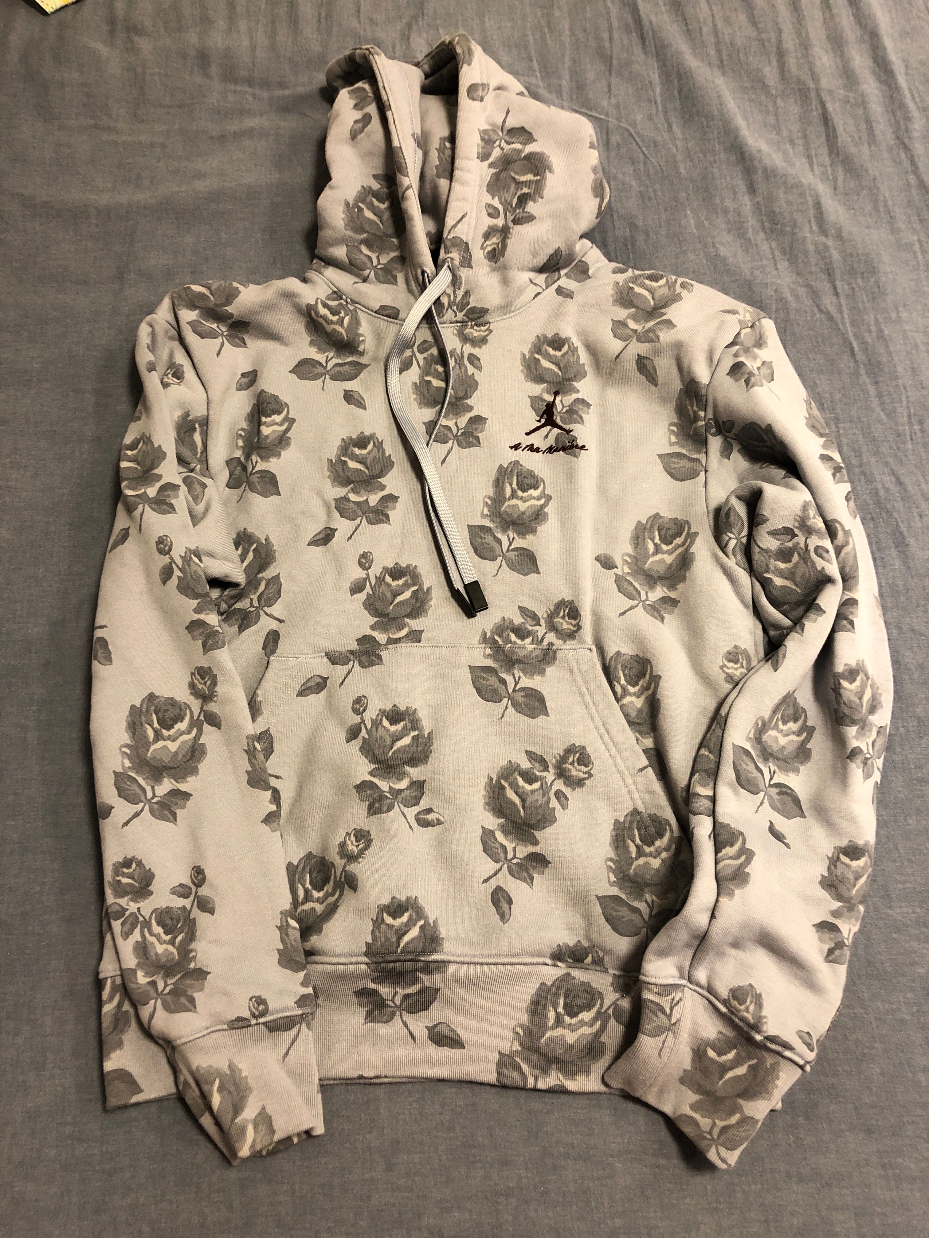 Jordan A ma maniere Allover Print Fleece Hoodie "Obsidian Mist"