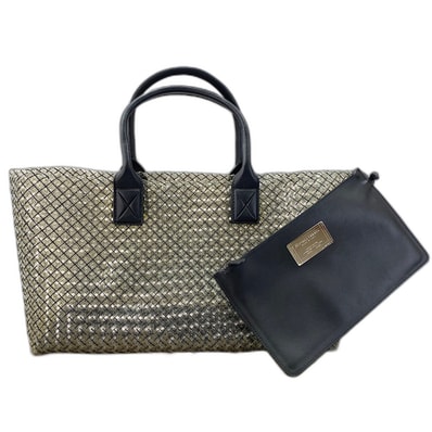 ボッテガヴェネタ BOTTEGAVENETA イントレチャート カバクリア トートバッグ PVC【中古】