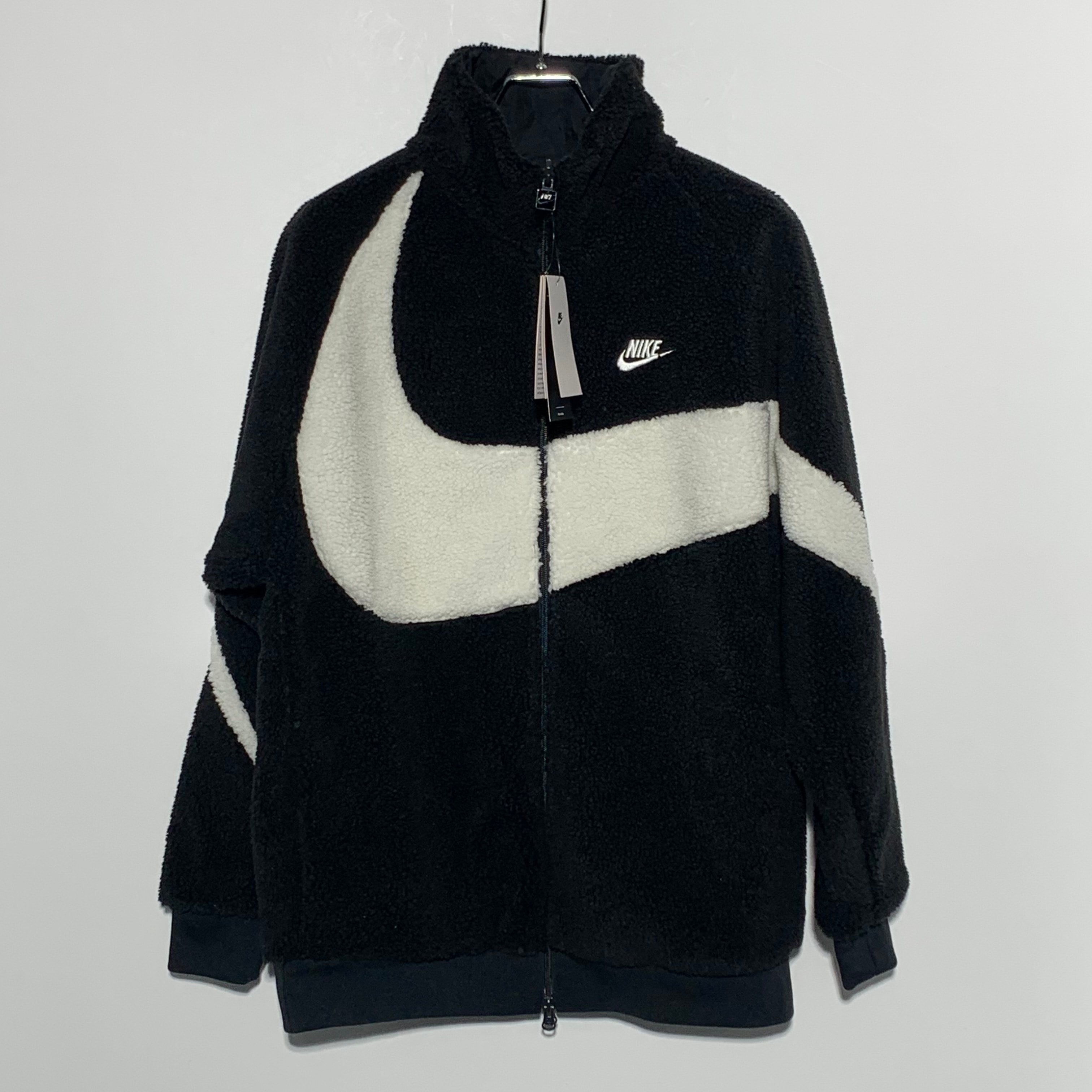 Nike Big Swoosh Reversible Boa Jacket "Black Sail"