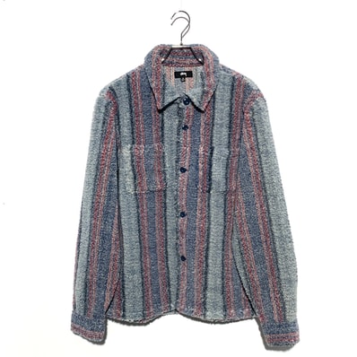 Stussy Stripe Sherpa Shirt "Blue"