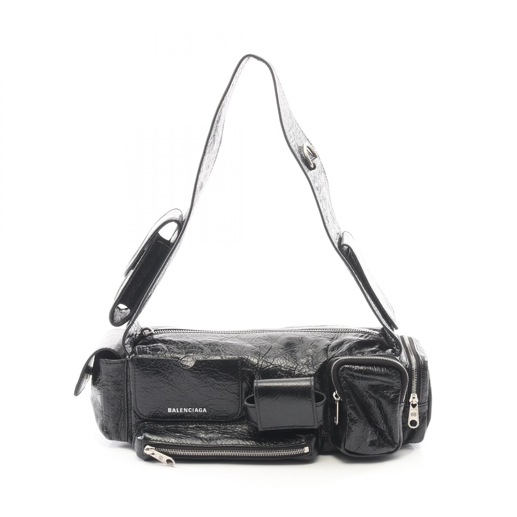 バレンシアガ BALENCIAGA SUPERBUSY SLING BAG スーパービジー ショルダーバッグ バッグ レザー レディース ブラック系 762516 【中古】