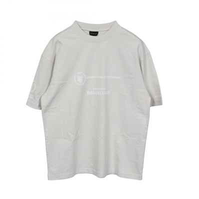 バレンシアガ BALENCIAGA BALENCIAGA × WFP ダメージ加工 クルーネック カットソー 衣料品 トップス コットン メンズ レディース ブルー系 612966 【中古】