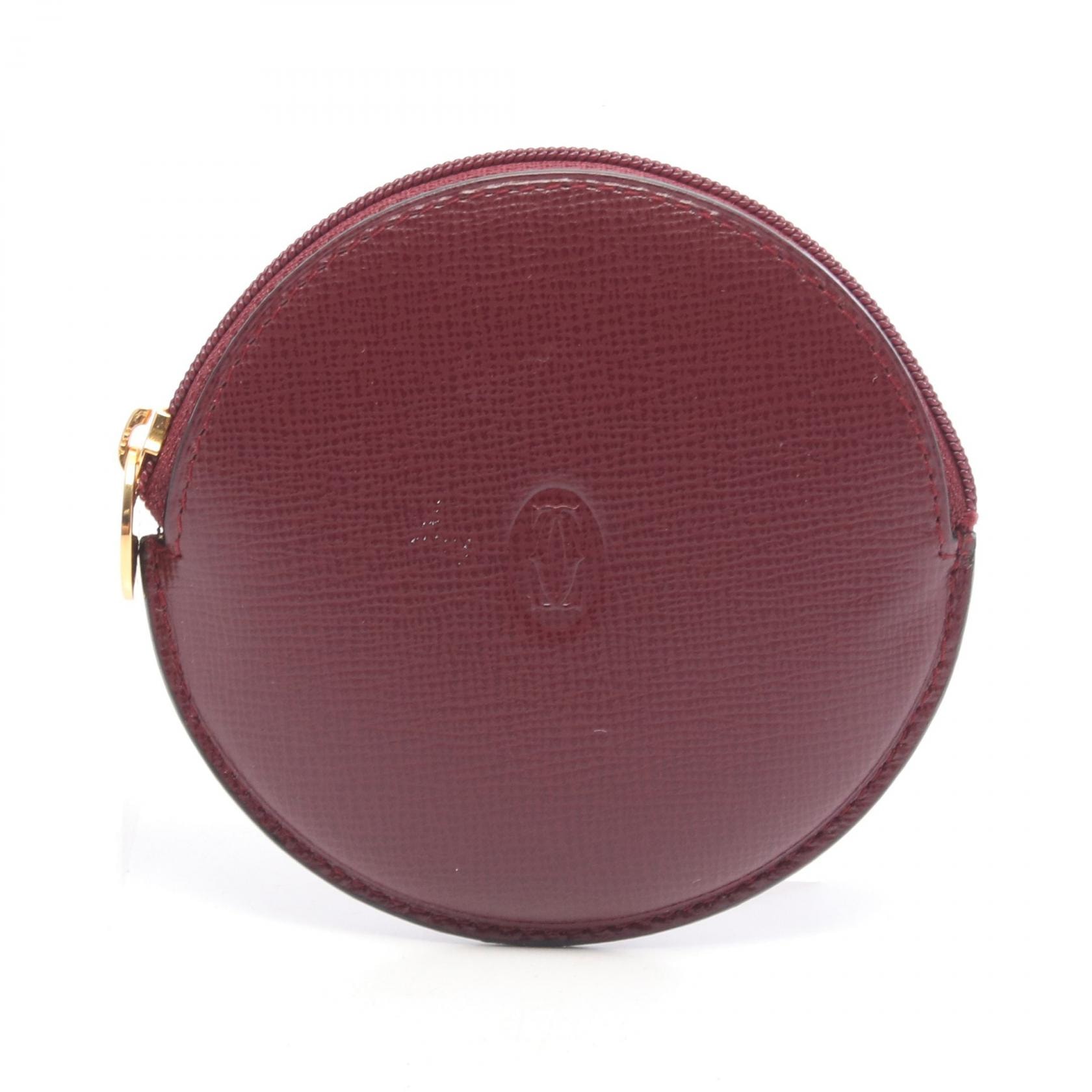 カルティエ CARTIER マストライン コインケース コインケース 財布 レザー レディース ボルドー系 【中古】