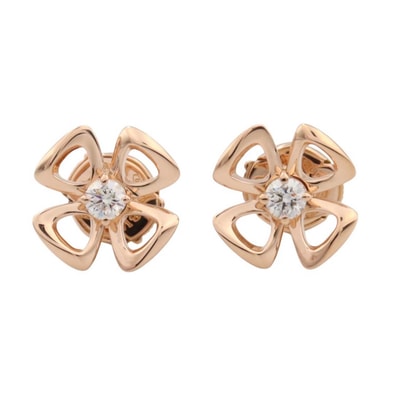 ブルガリ BVLGARI ダイヤ ピアス ピアス ジュエリー K18PG(ピンクゴールド) ダイヤモンド レディース ゴールド系 / クリア系 【中古】