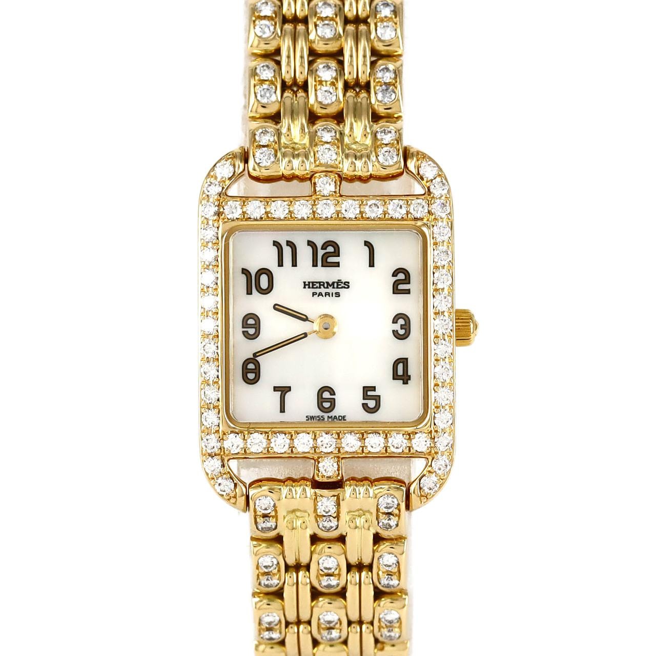 エルメス ケープコッド YG/D・ブレスD CC1.187 YG クォーツ