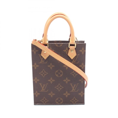 ルイ・ヴィトン LOUIS VUITTON プティット サックプラ ハンドバッグ バッグ PVCコーティングキャンバス レザー モノグラム レディース ブラウン系 M69442 【中古】