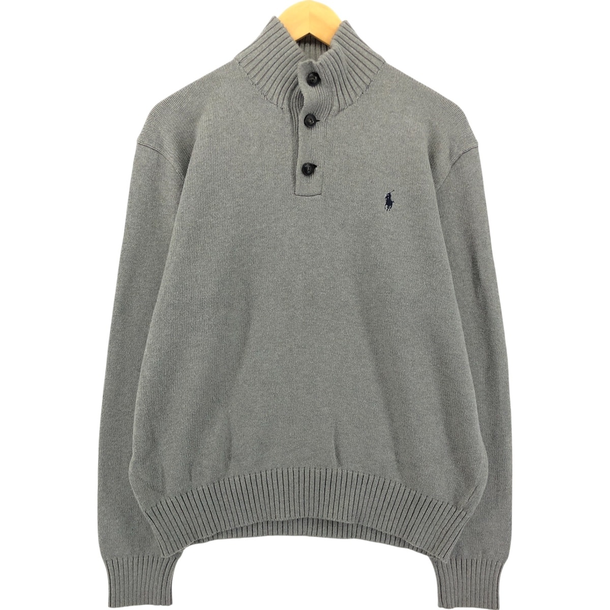 古着 ラルフローレン Ralph Lauren POLO RALPH LAUREN コットンニットハーフボタンセーター メンズL相当/eaa522225