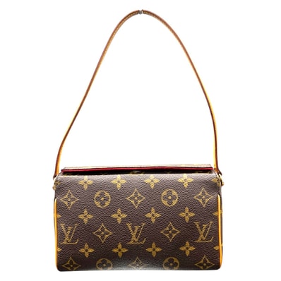 LOUIS VUITTON 極美品 ルイヴィトン レシタル モノグラム ハンドバッグ M51900 PVC レザー SP0083 ブラウン セミショルダー ワンショルダー ミニバッグ ヴィンテージ LV ヴィトン Aランク 中古 鑑定済 ヴィトンバッグ