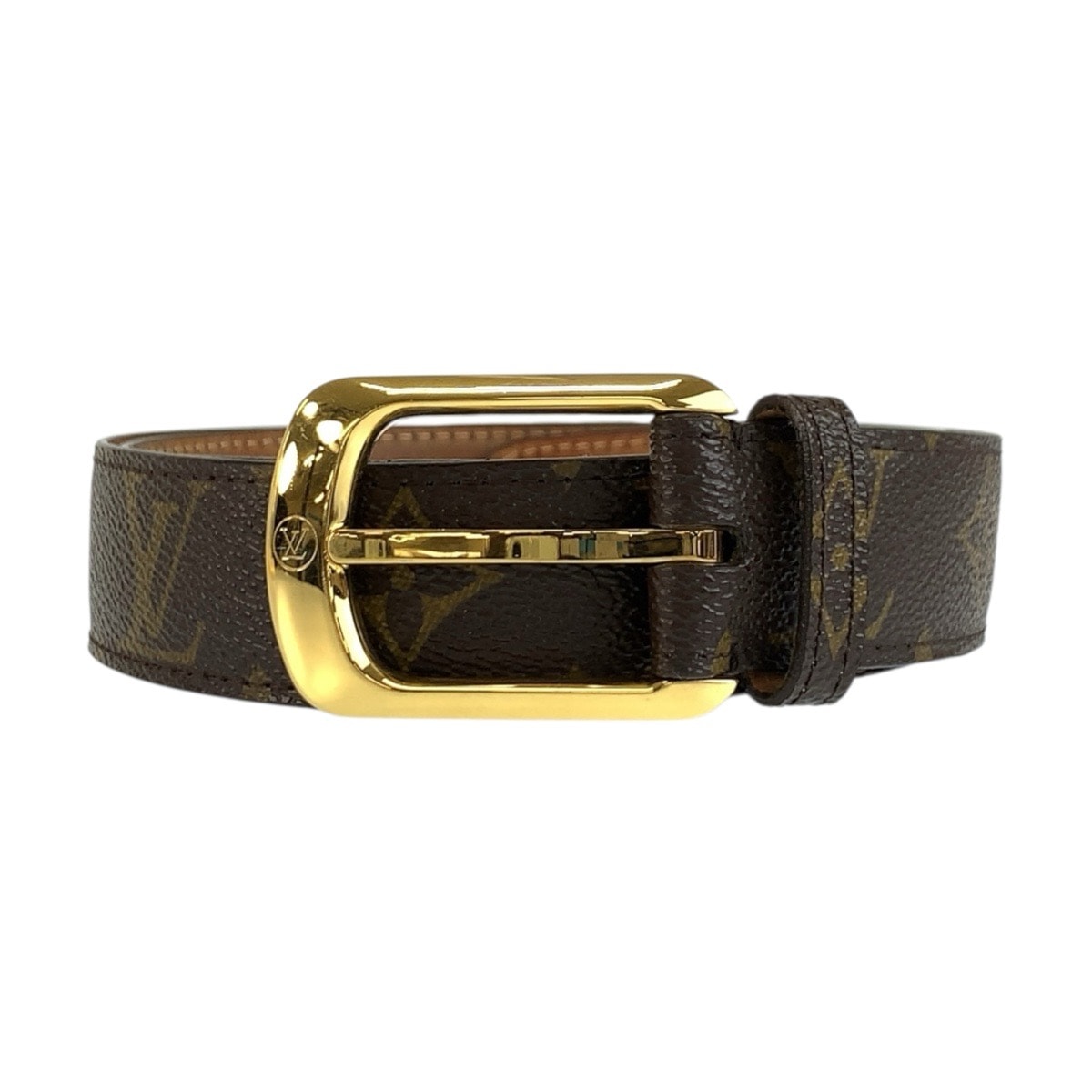 LOUIS VUITTON ルイヴィトン モノグラム サンチュール エリプス 85cm/34インチ ブラウン ゴールド金具 PVC ベルト 1-0294231 【中古】