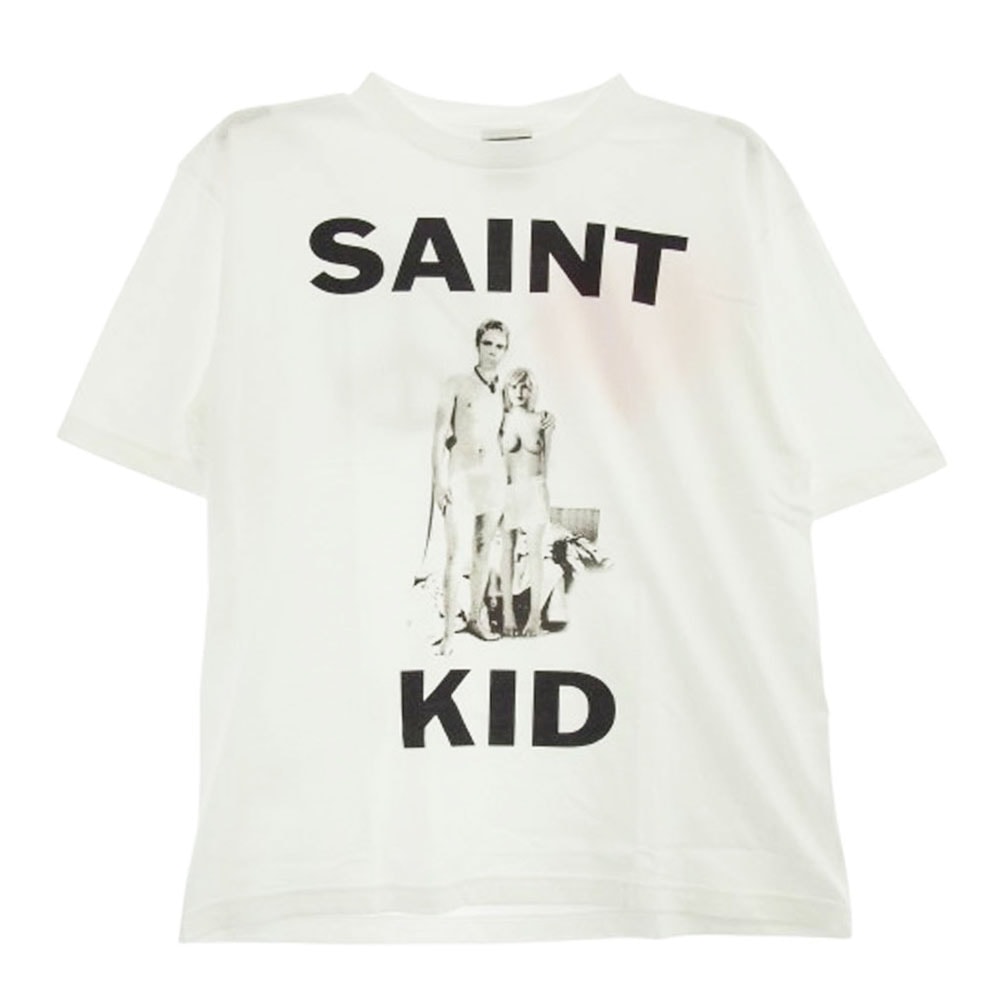 SAINT MICHAEL セントマイケル Tシャツ 23AW SM-A23-0000-C31 The Kid Laroi SS TEE ザキッドラロイ プリント 半袖 Tシャツ ホワイト系 M【新古品】【未使用】【中古】