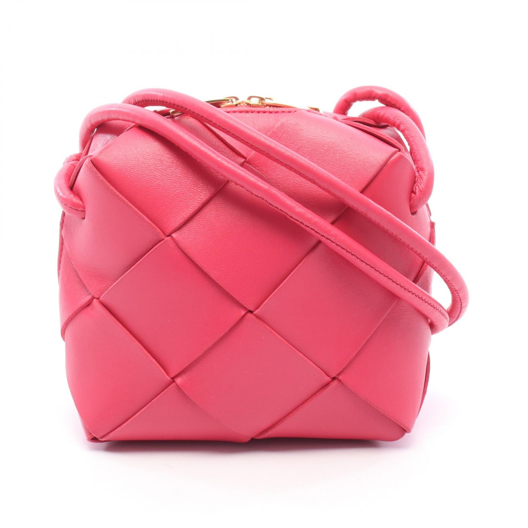 ボッテガヴェネタ BOTTEGA VENETA ミニ カセット カメラバッグ ショルダーバッグ バッグ レザー レディース ピンク系 【中古】