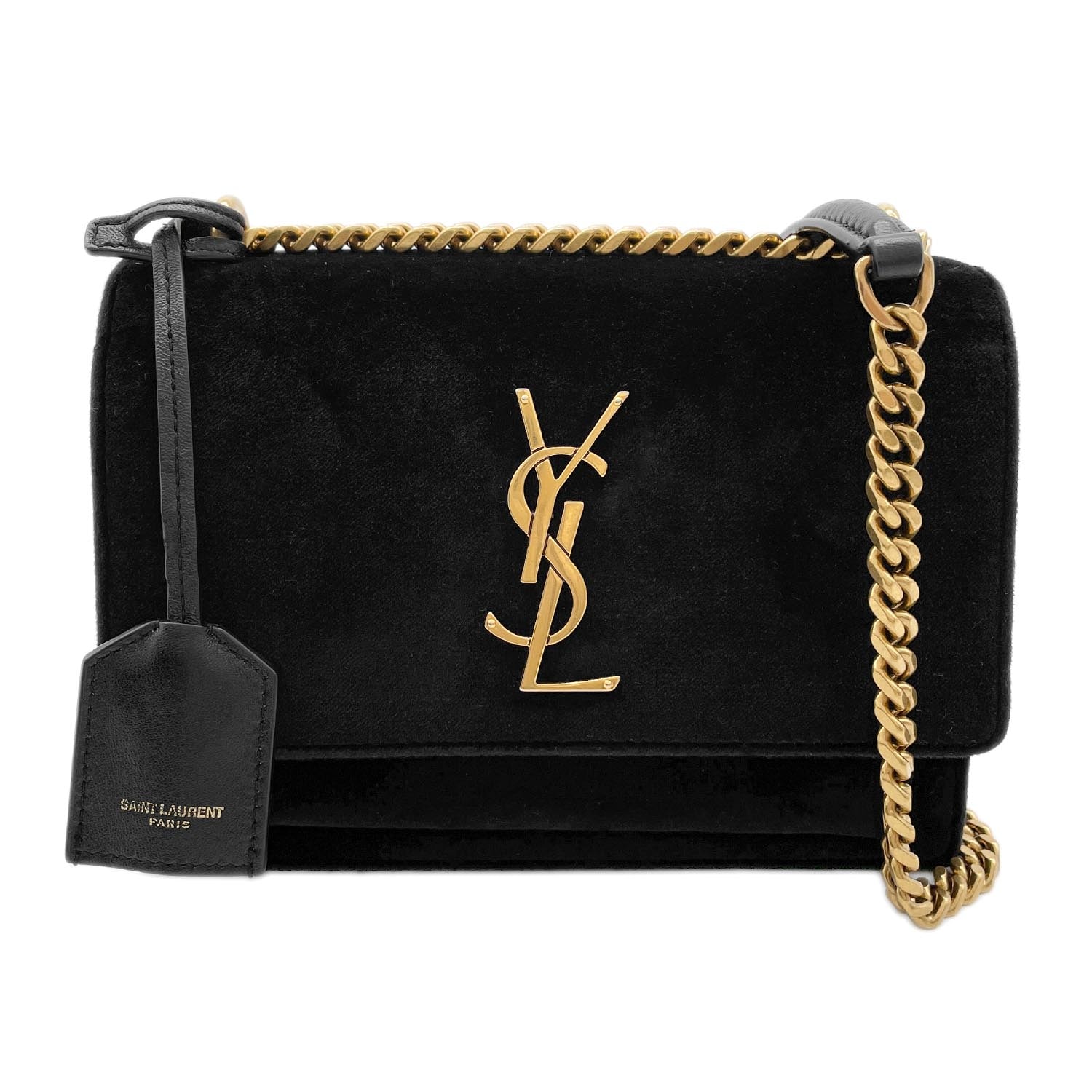 SAINT LAURENT サンローラン サンセット チェーン 2WAY ショルダーバッグ
YSL カサンドラ ベルベット レザー ブラック レディース
【中古】