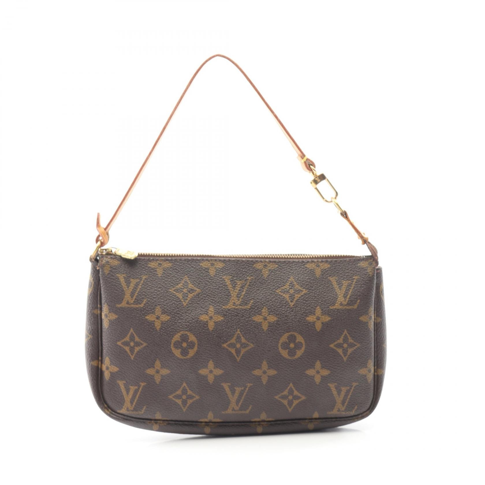 ルイ・ヴィトン LOUIS VUITTON ポシェットアクセソワール モノグラム ハンドバッグ バッグ PVCコーティングキャンバス レザー レディース ブラウン系 M51980 【中古】