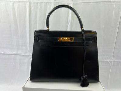 Hermes Kelly Sellier Box Calf "Noir/Gold"