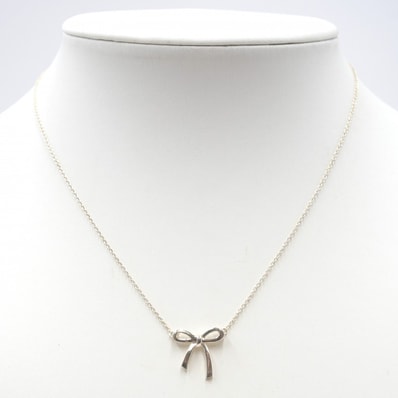 TIFFANY & Co.(ティファニー)ボウ ネックレス リボンモチーフ シルバー SV925 ペンダント 39cm レディース【中古】