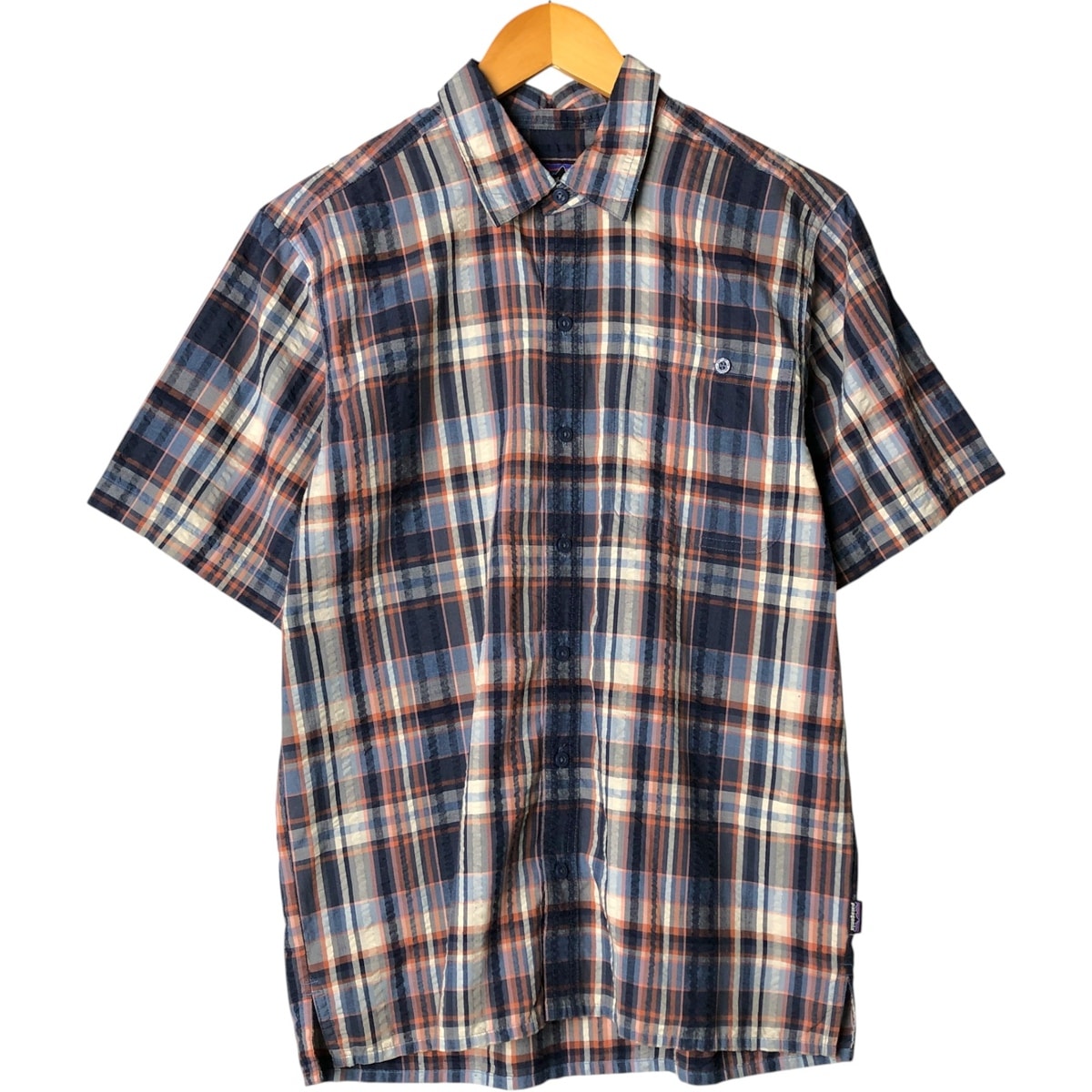 古着 パタゴニア Patagonia 53004SP18 半袖 チェックシャツ メンズM相当 ボックスシャツ シアサッカー/eaa581863