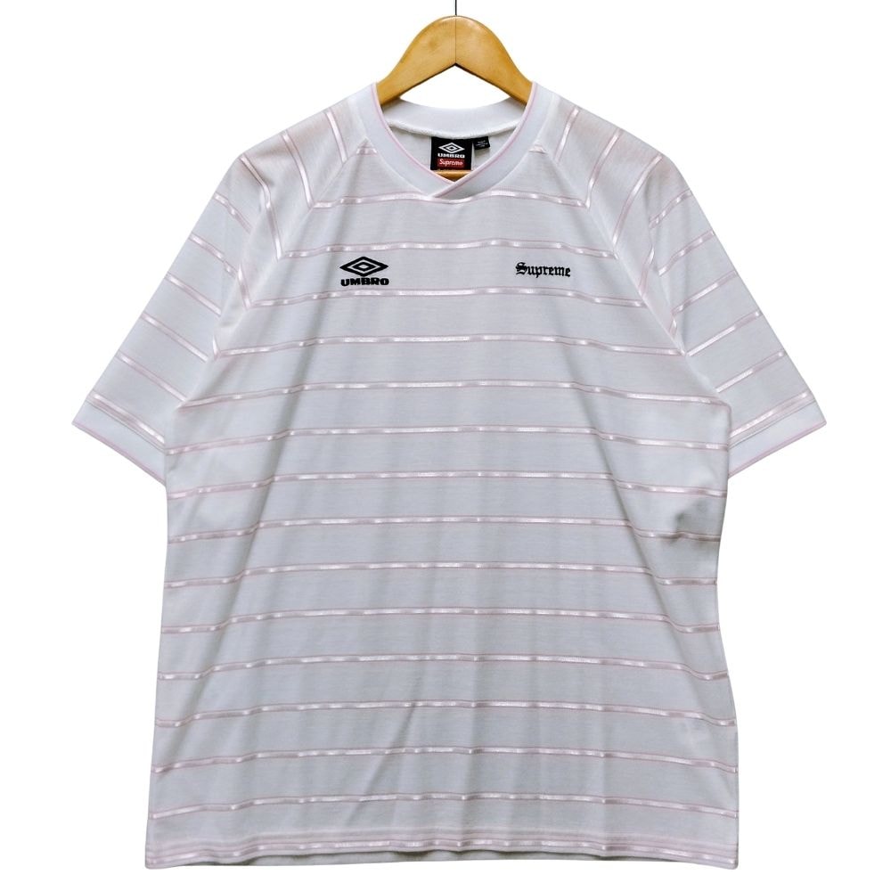 SUPREME  シュプリーム 25SS Umbro Stripe Sccer Jersey アンブロ ストライプ サッカージャージ 半袖シャツ サイズ L 51390