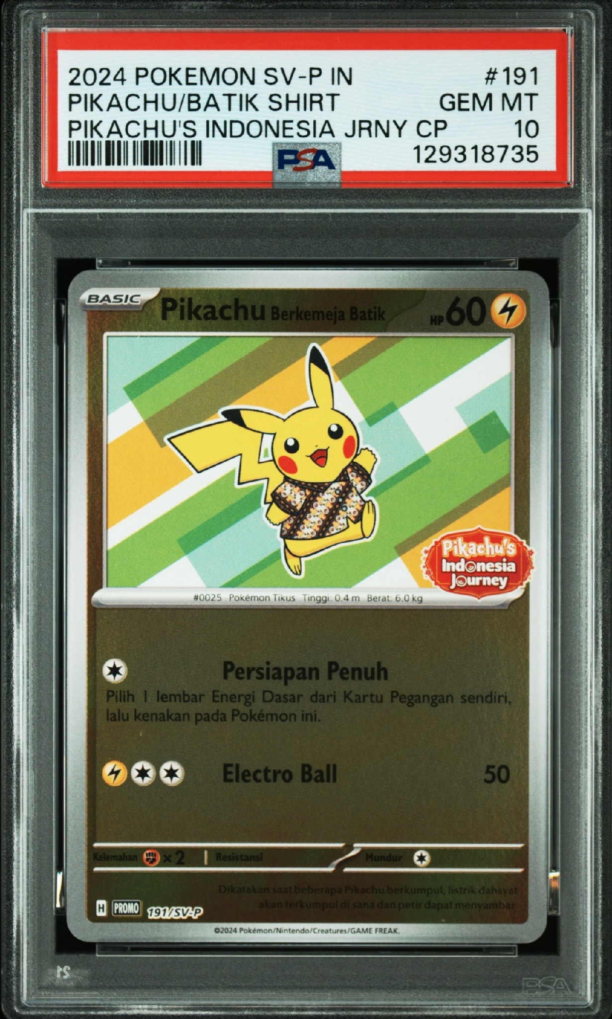PSA8以下】バティックシャツを着たピカチュウ (ピカチュウ柄) P [SV-P
