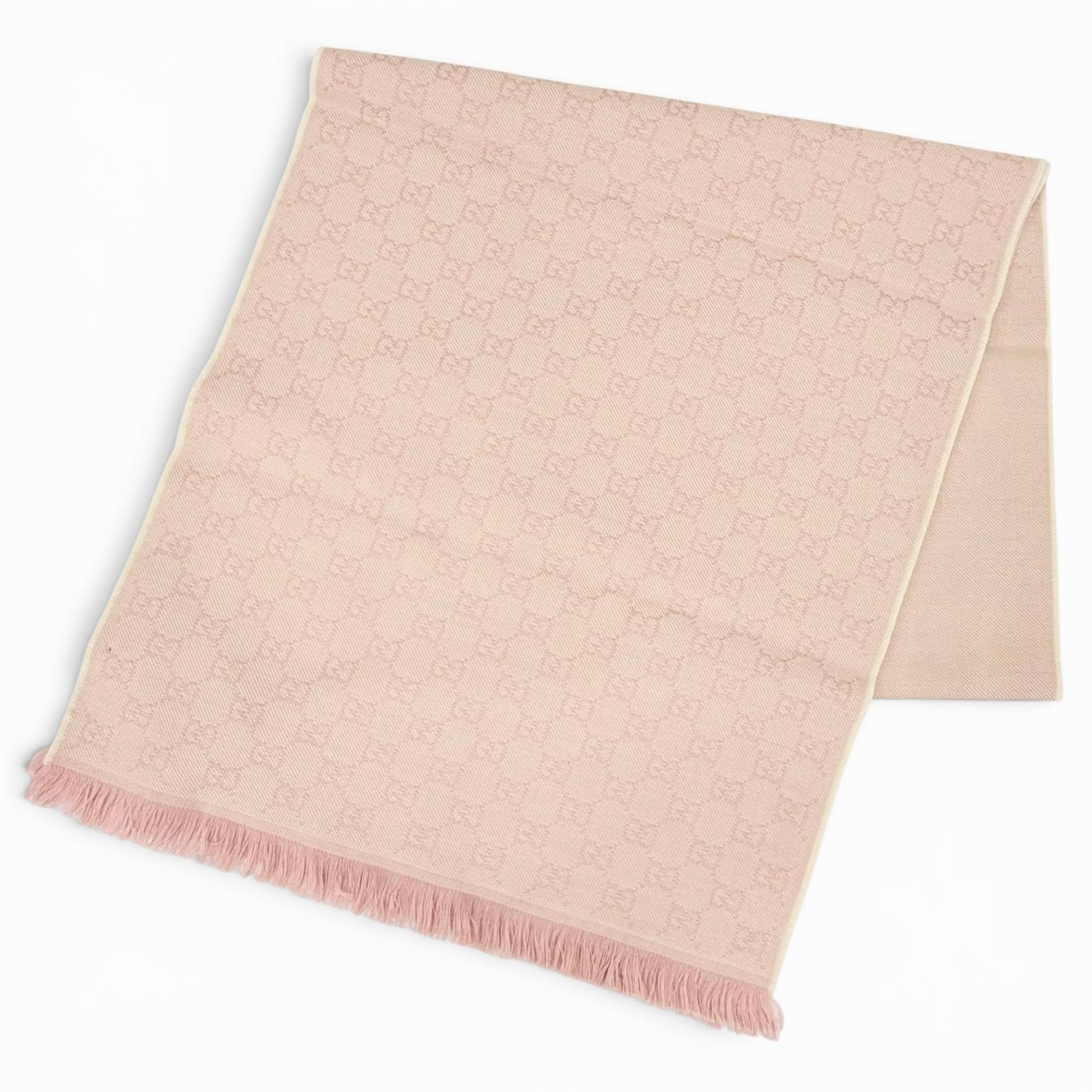 未使用品 グッチ マフラー GGウール スカーフ ピンク 848507