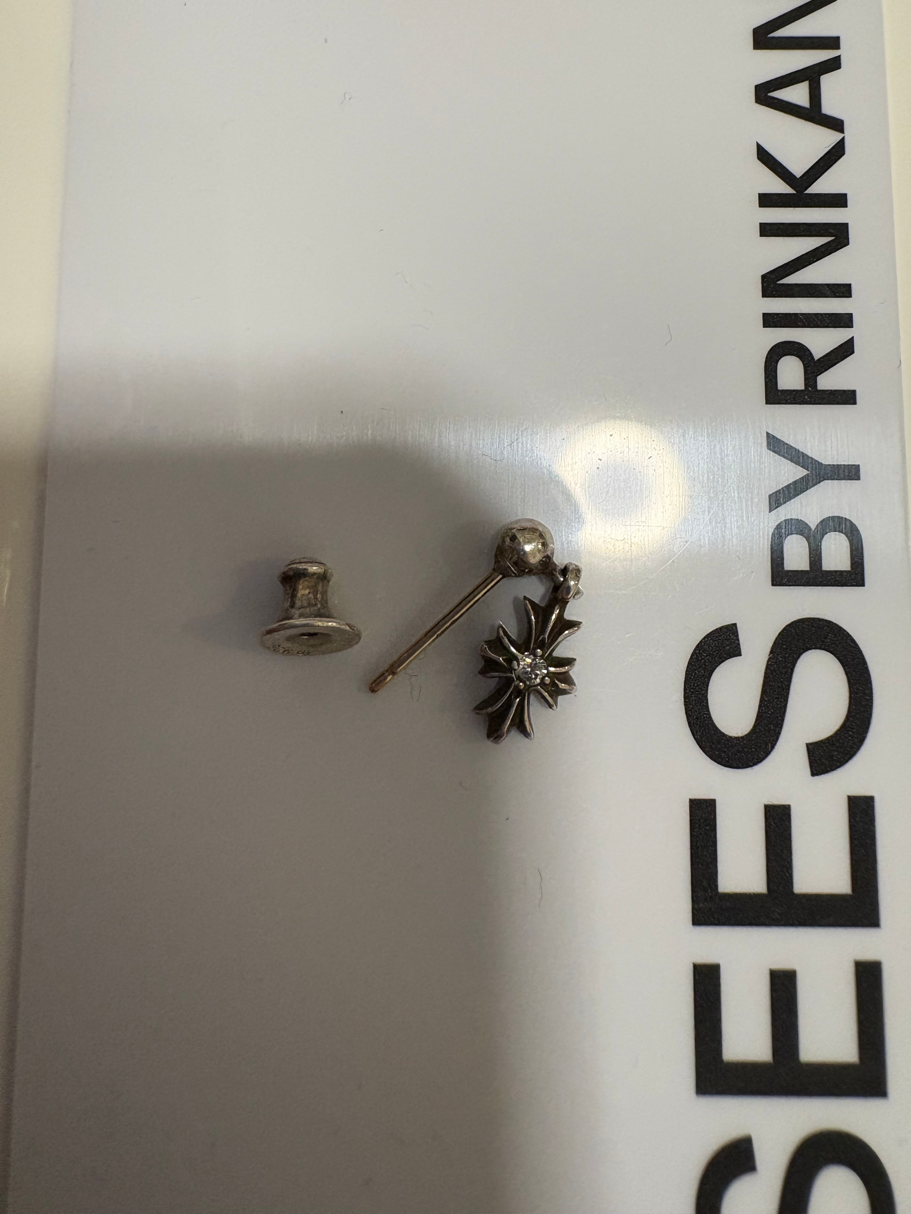 Chrome Hearts Tiny E CH Plus Drop Earring Diamond "Silver"