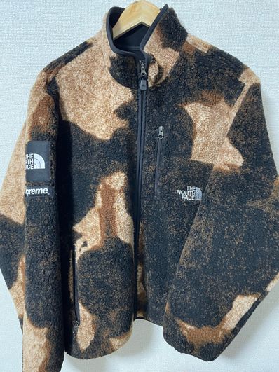 Supreme x The North Face Bleached Denim Print Fleece Jacket "Black"