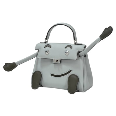 HERMES エルメス ハンドバッグ ケリードール ブルーグラシエ/ヴェールマキ スイフト シルバー金具 G刻印 新品