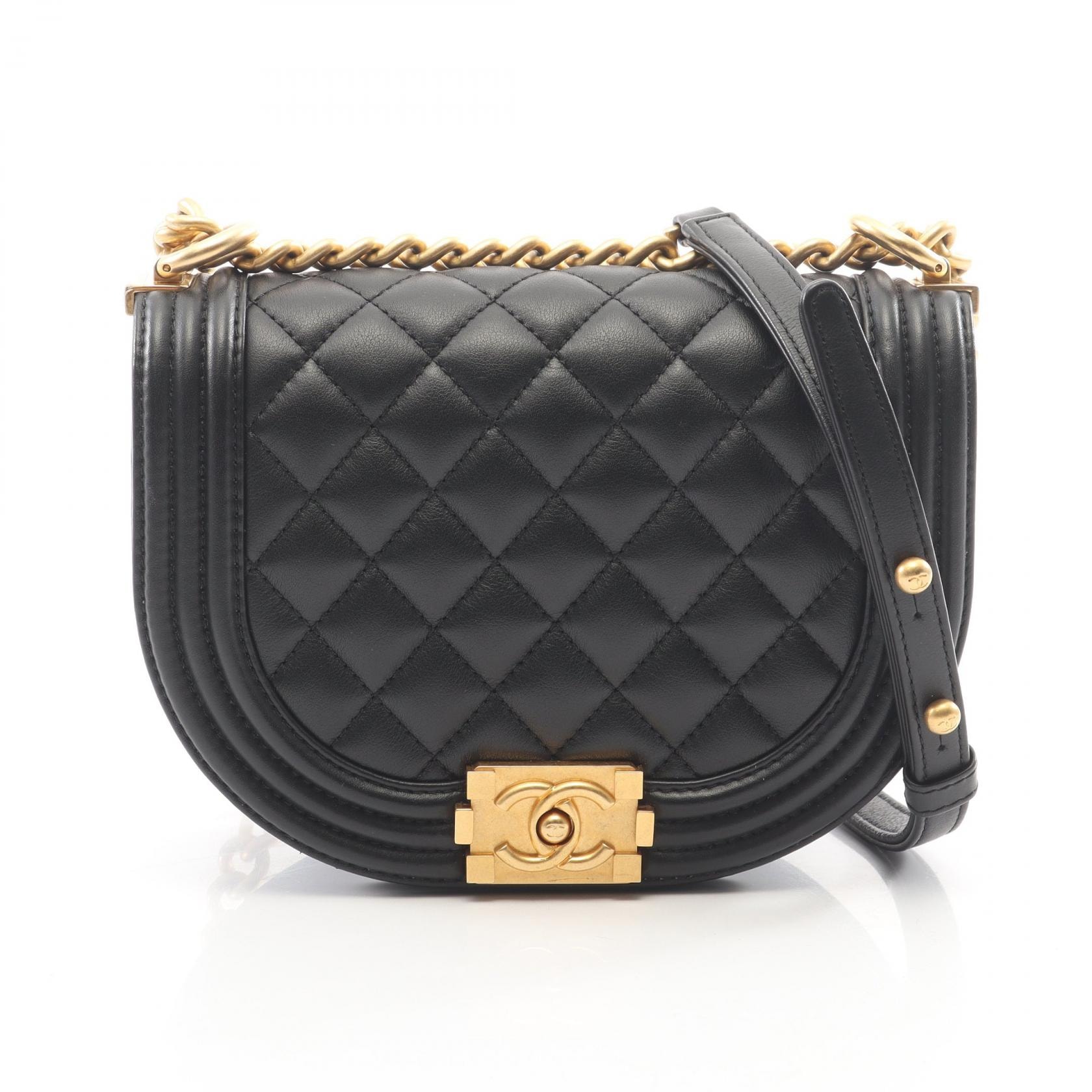 シャネル CHANEL ボーイシャネル スモール ショルダーバッグ バッグ ラムスキン(羊革) レディース ブラック系 AS3350 【中古】