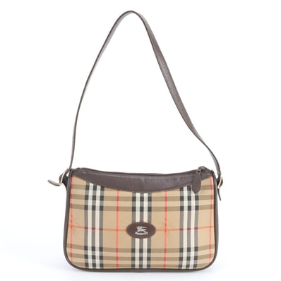 ■美品 バーバリー ノバ チェックシャドーホースショルダーバッグ