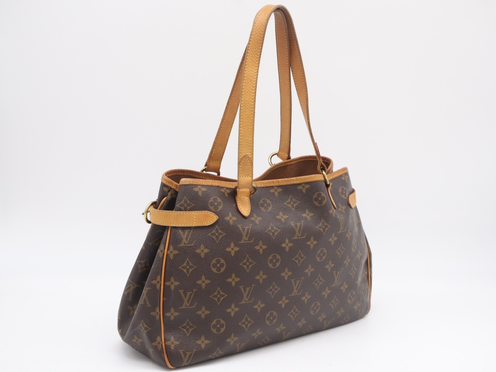 LOUIS VUITTON ルイ・ヴィトン モノグラム キャンバス バティニョール オリゾンタル M51154 ハンドバッグ ブラウン コーティングキャンバス レザー レディース