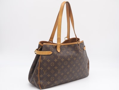 LOUIS VUITTON ルイ・ヴィトン モノグラム キャンバス バティニョール オリゾンタル M51154 ハンドバッグ ブラウン コーティングキャンバス レザー レディース