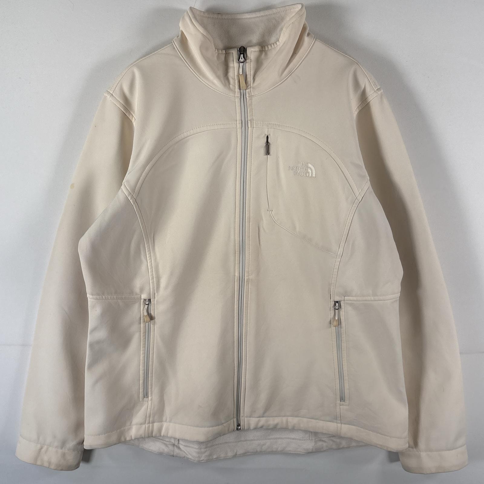 古着 ザ・ノースフェイス THE NORTH FACE ナイロンジャケット シェルジャケット フルジップ ジャージ XL  ホワイト レディース