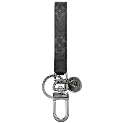 LOUIS VUITTON ルイヴィトン キーホルダー モノグラムエクリプス ポルトクレドラゴンヌ キーリング バッグチャーム 小物 M61950 ブラック 黒 シルバー金具 メンズ 美品【中古品】