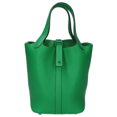 エルメス 新品同様 Z刻印 トリヨンクレマンス ピコタン ロックモノクローム ソーグリーン 18PM