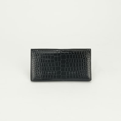 エルメス HERMES オオサカ 財布 長財布 ロングウォレット ポロサス ノワール Noir ブラック Black 黒 エキゾチック