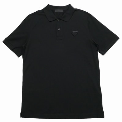 PRADA プラダ ポロシャツ サイズM トライアングルロゴ 三角ロゴ 鹿の子 半袖シャツ ブランド古着【中古】20260408/RA8939