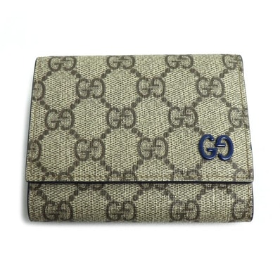 GUCCI グッチ GG ディテール付き GG 三つ折りウォレット 三つ折り財布 ベージュ ブルー 769225 ユニセックス【中古】