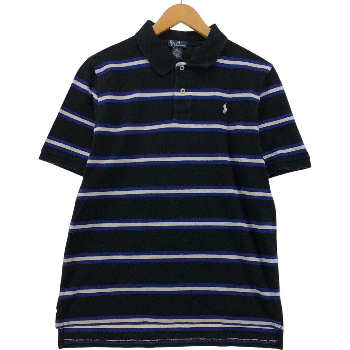 古着 ラルフローレン Ralph Lauren POLO by Ralph Lauren 半袖 ボーダー ポロシャツ レディースXL相当/eaa554841