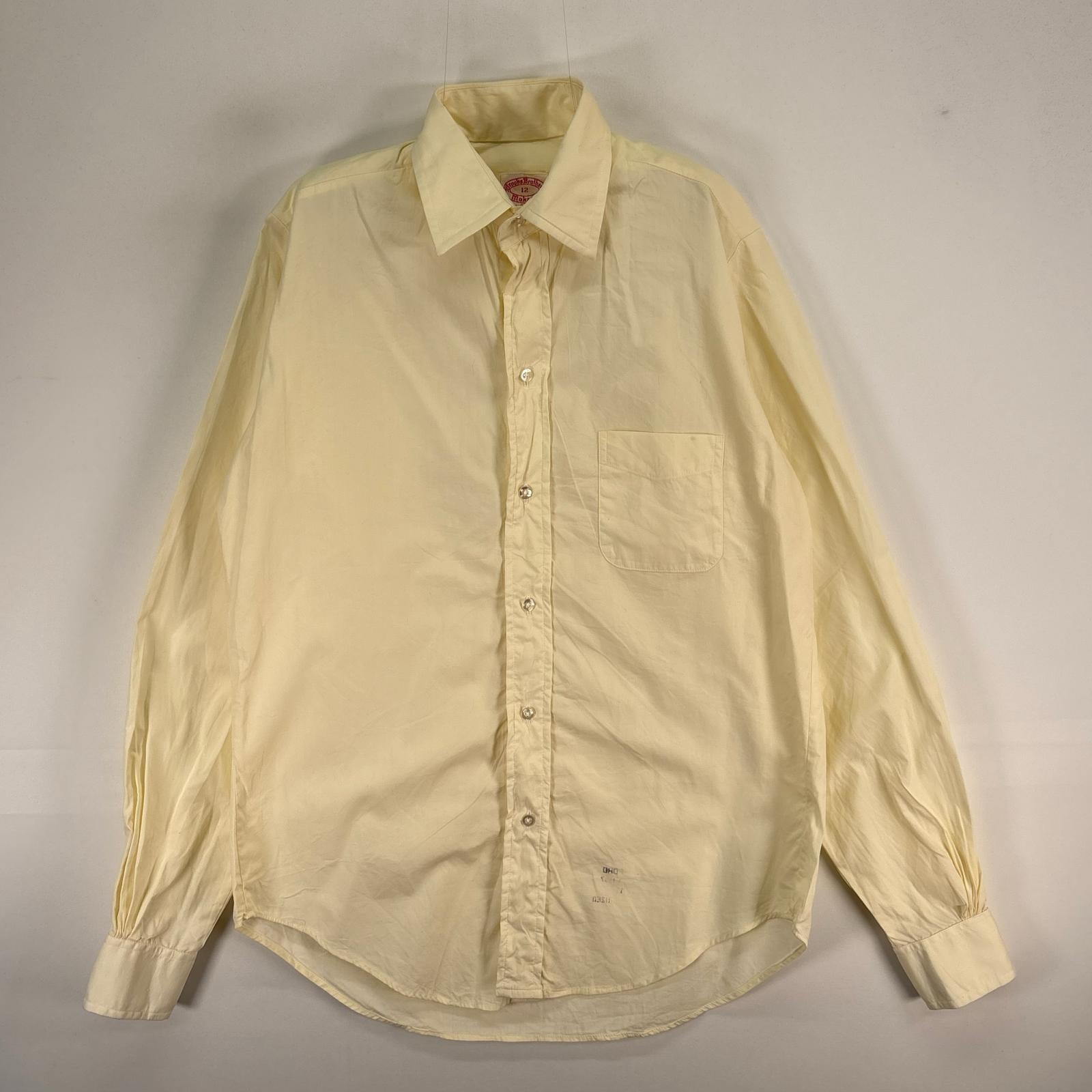 古着 60's~70's/60年代~70年代 ヴィンテージ ブルックスブラザーズ Brooks Brothers 長袖シャツ 6ボタン Makers XS イエロー系 無地 メンズ