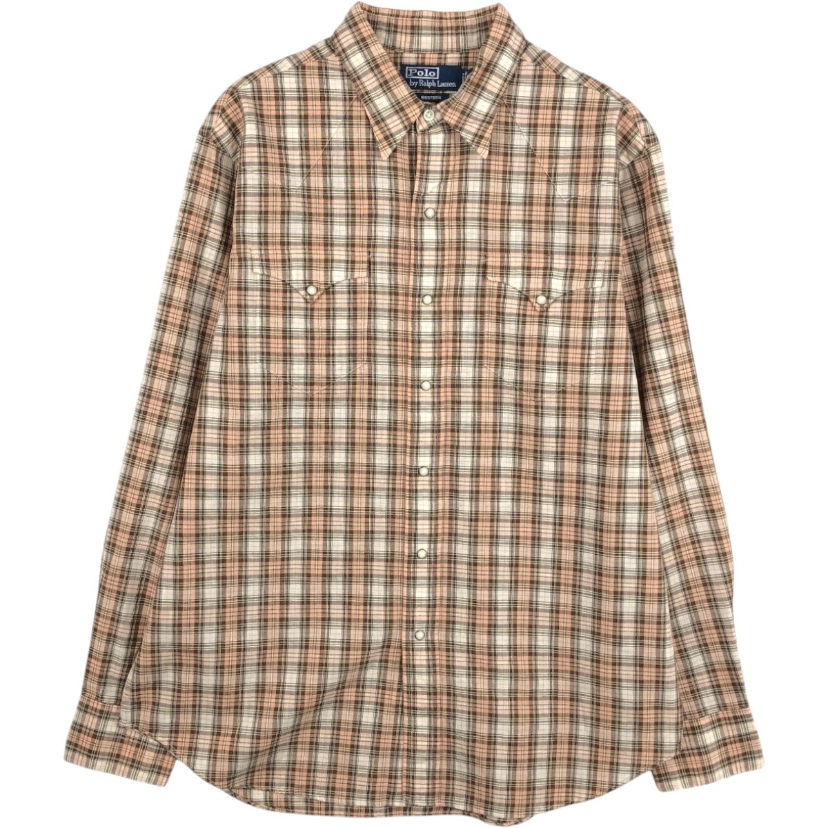 古着 ラルフローレン Ralph Lauren POLO by Ralph Lauren チェック柄 長袖 ウエスタンシャツ メンズL相当/eaa675412