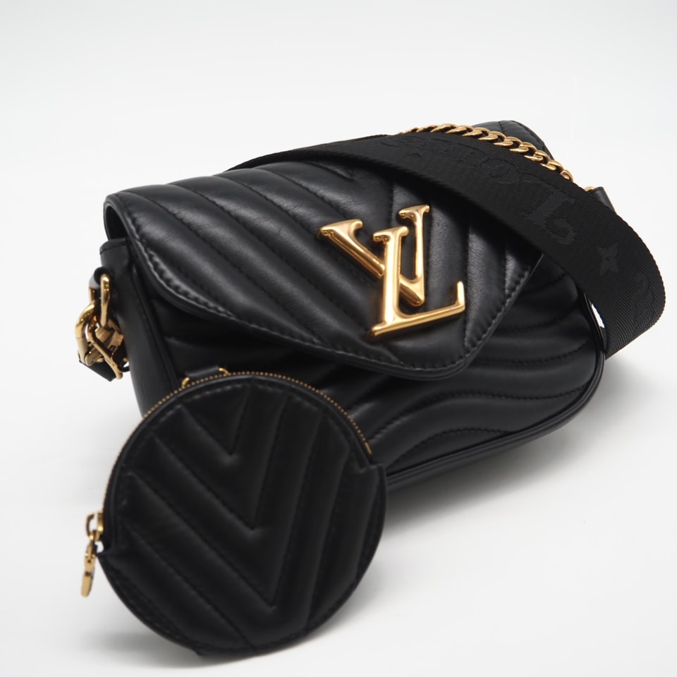 LOUIS VUITTON ルイ・ヴィトン ニューウェーブ ミュルティ ポシェット M56461 2wayショルダーバッグ ブラック カーフレザー レディース