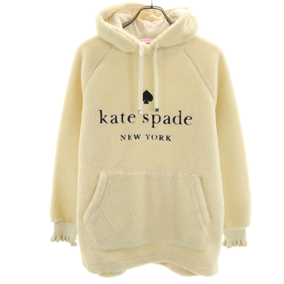 Kate Spade ケイトスペード 長袖 フリース パーカー S アイボリー系