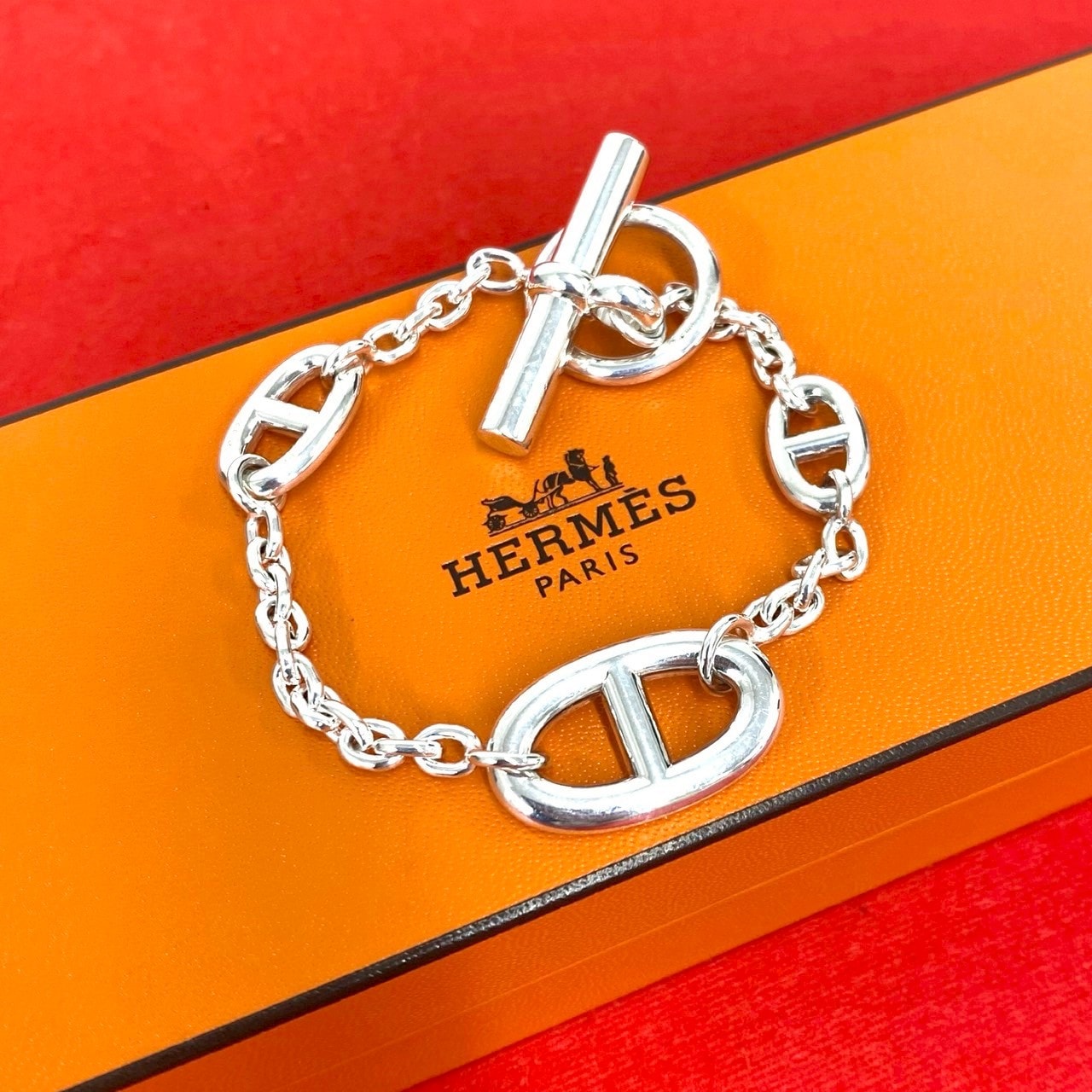 HERMES エルメス ファランドール シルバー925 ブレスレット シルバー
 21736