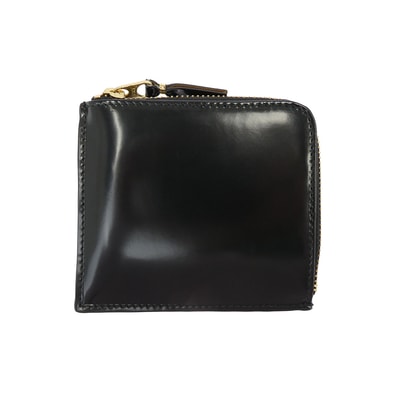 COMME des GARCONS コムデギャルソン ウォレット SA3100MI CDG WALLET Mirror Inside ミラーインサイド L字ファスナー コンパクトウォレット 財布 ブラック系 ゴールド系【中古】